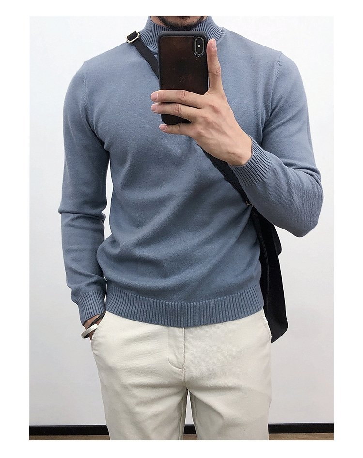 Мужской свитер с полувысоким воротником оптом