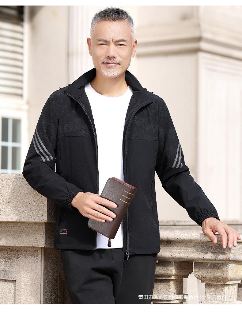 Весенняя куртка с капюшоном для мужчин среднего возраста оптом из Китая