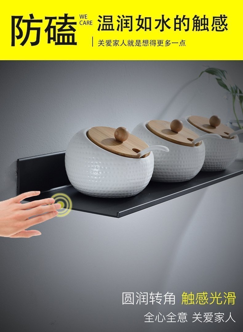 Полка для ванной комнаты из черного матового алюминия 30/40/50/60см оптом