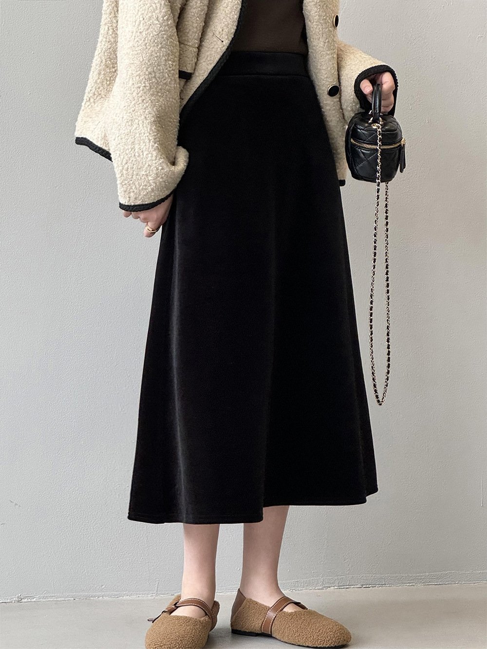 Женская зимняя бархатная юбка 2023 оптом из Китая