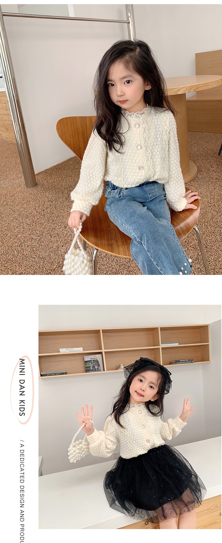 Детская блузка с цветочным краем оптом из Китая