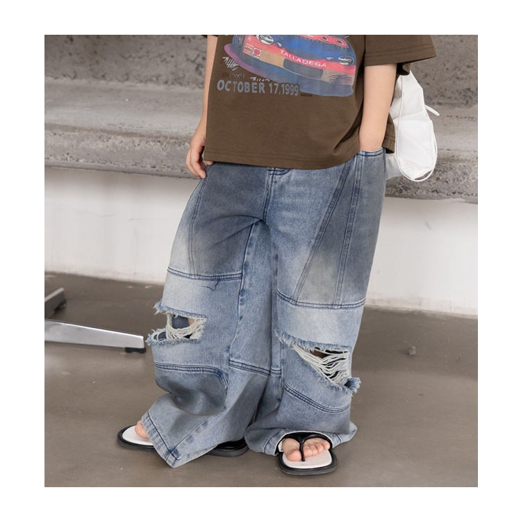 Джинсы для мальчиков в стиле ханбок 2024 оптом из Китая