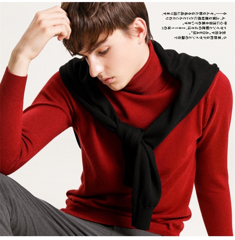 Мужская зимняя вязаная свитер с высоким воротником оптом из Китая