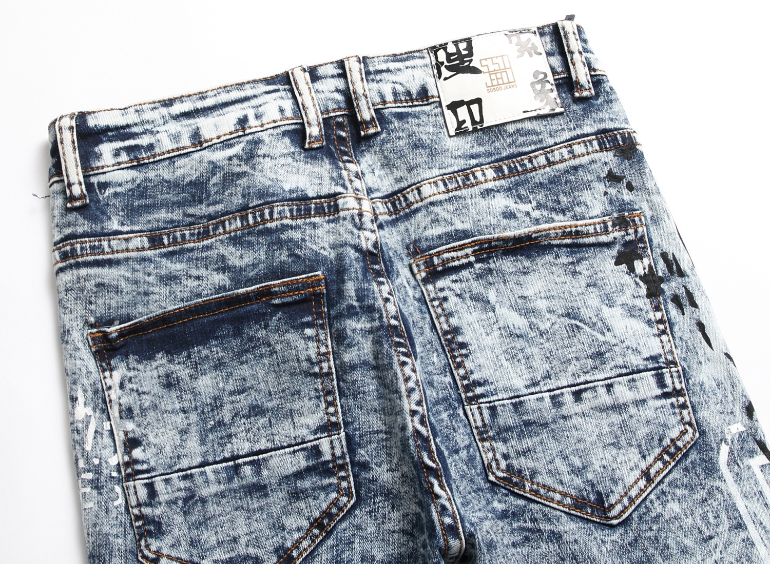 Мужские джинсы с вышивкой и принтом оптом из Китая