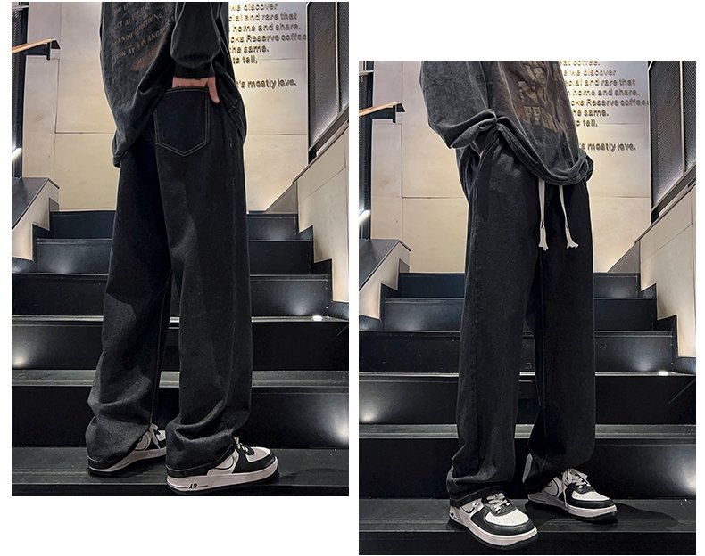 Джинсы 2024 весна мужские прямые широкие джинсы оптом из Китая