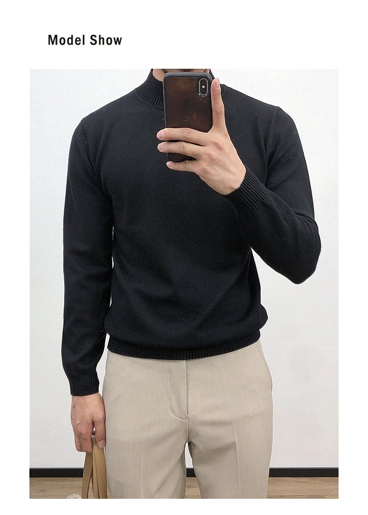 Мужской свитер с полувысоким воротником оптом
