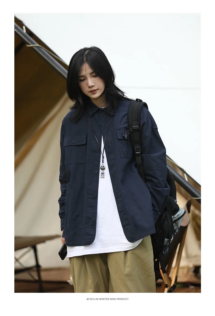 Мужская рубашка-куртка в стиле милитари оптом из Китая