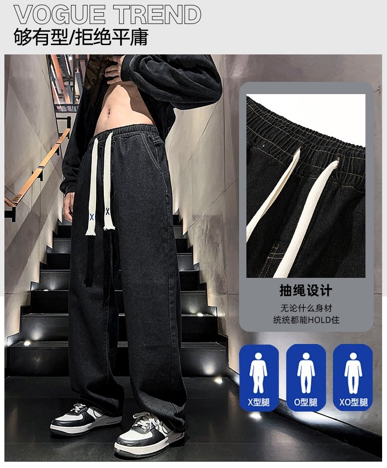 Джинсы 2024 весна мужские прямые широкие джинсы оптом из Китая