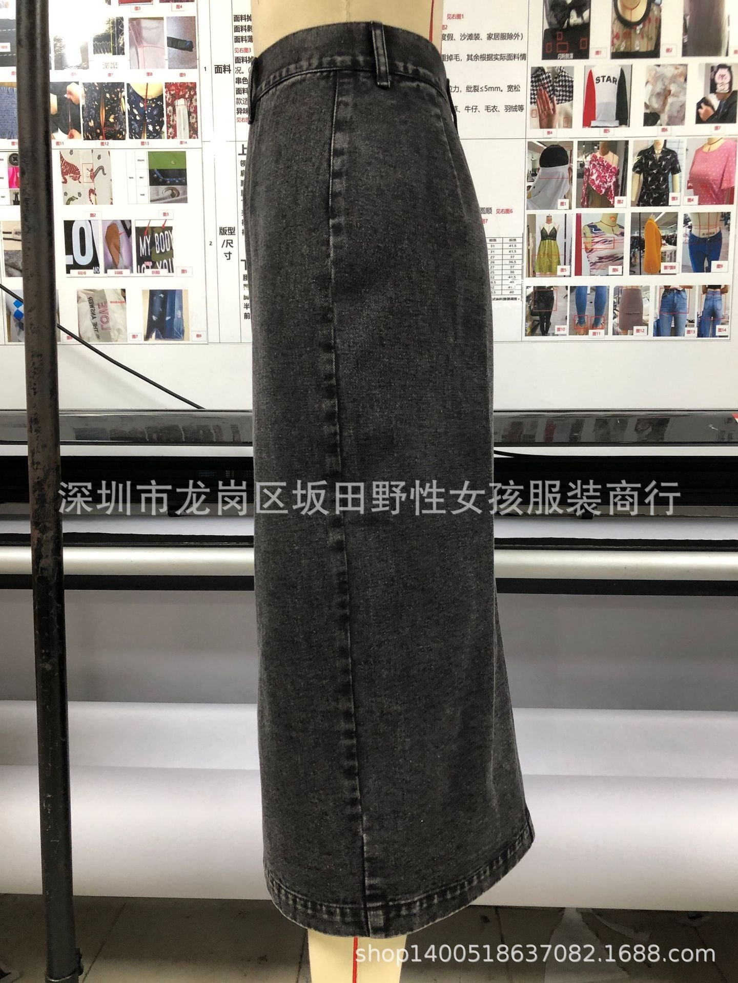 Длинная джинсовая юбка с высокой талией оптом из Китая