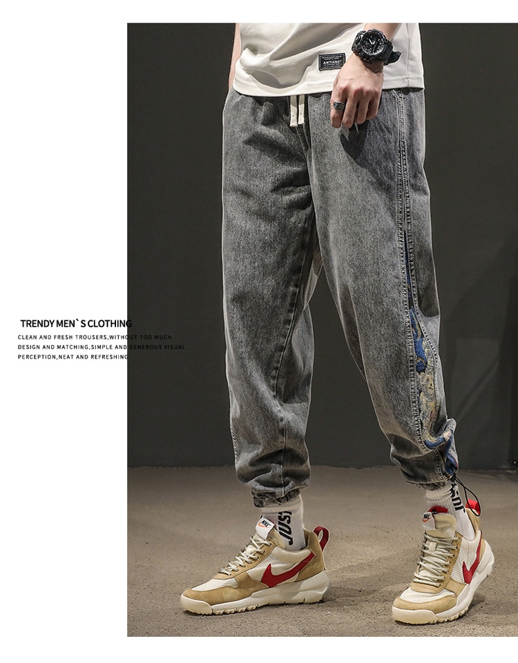 Джинсы мужские 2024 новинка весна-осень оптом из Китая