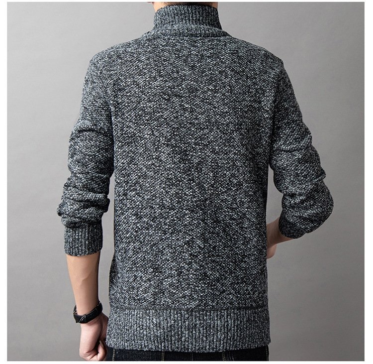 Мужская вязаная высокий воротник свитер весна-осень оптом