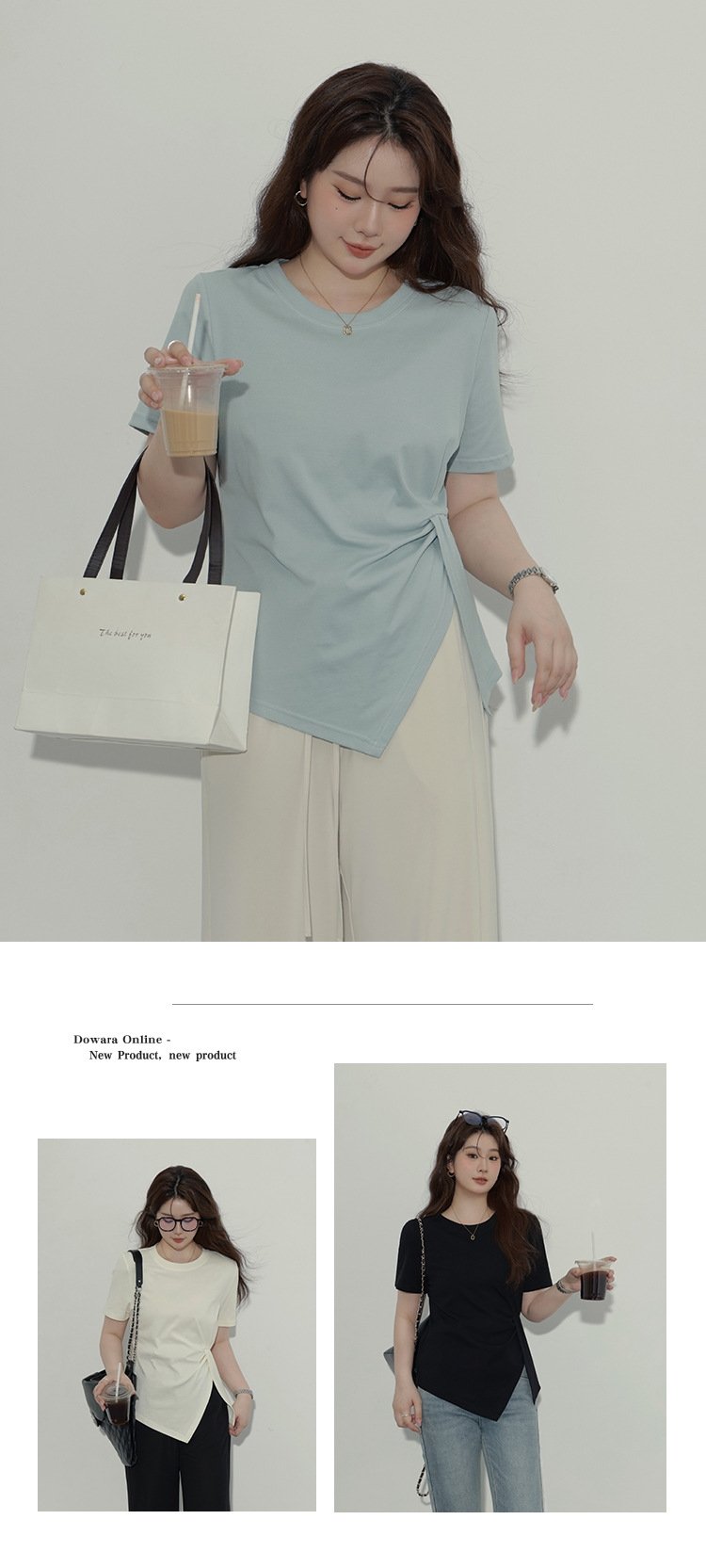 Летняя футболка с коротким рукавом и разрезом на плече оптом