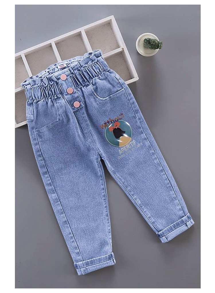 Детские джинсы для девочек весна-осень 2024 оптом из Китая
