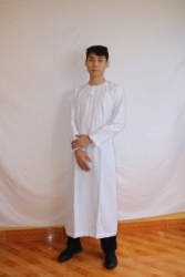 Мужской длинный халат с круглым воротом оптом из Китая