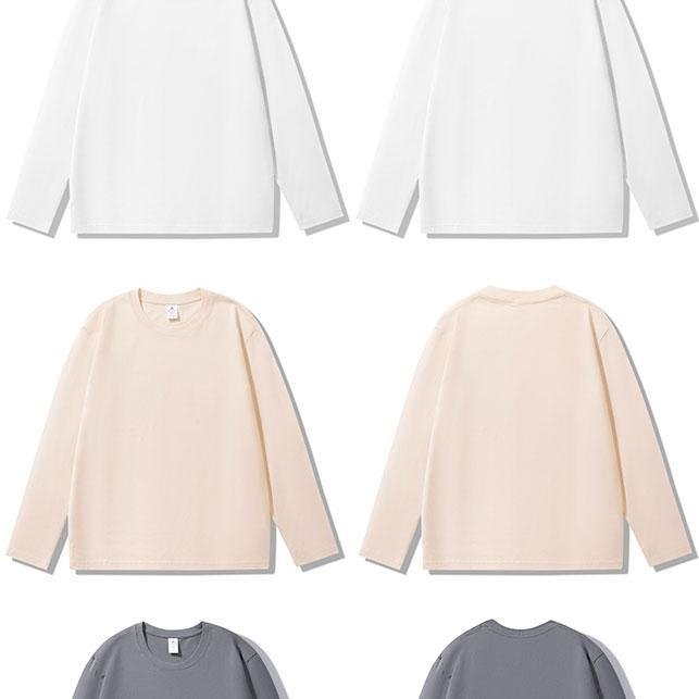 Женская футболка с длинным рукавом из чистого хлопка 230 г 2024 новая осенне-зимняя модель оптом