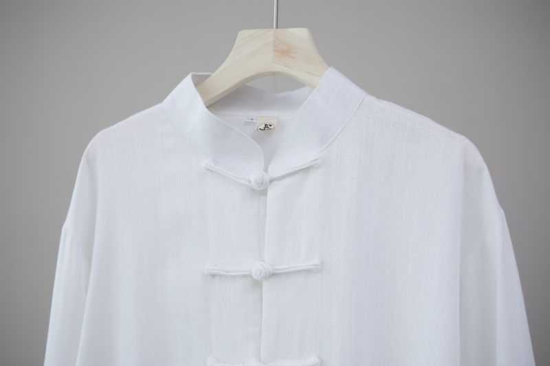 Мужская рубашка в китайском стиле из хлопка и льна оптом из Китая