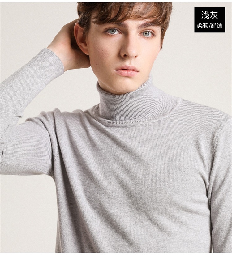 Мужская зимняя вязаная свитер с высоким воротником оптом из Китая