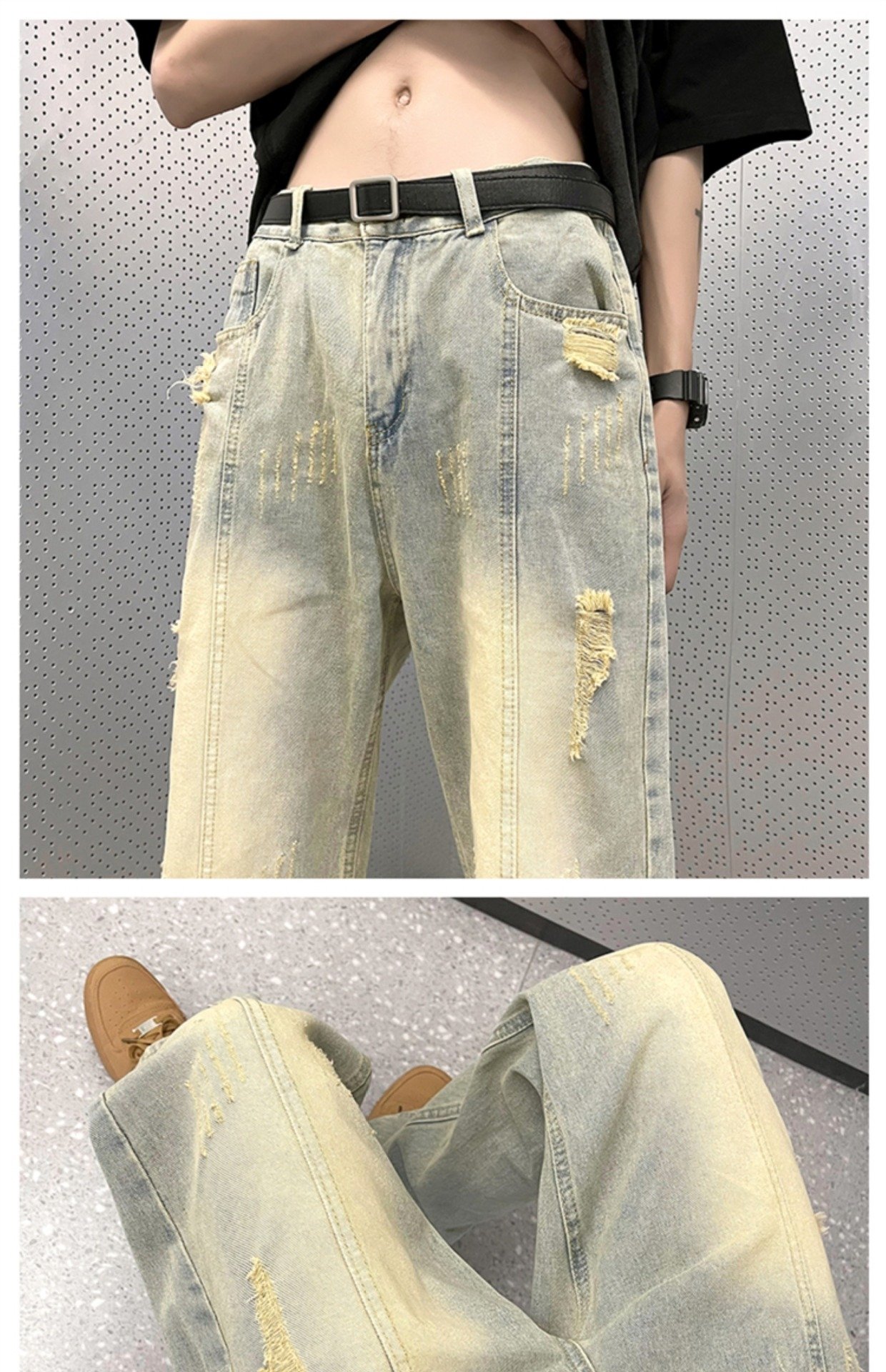 Черные джинсы с износом оптом из Китая