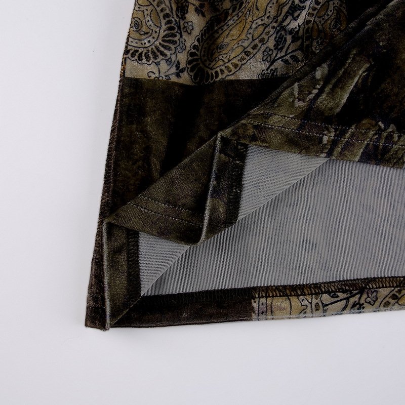 Винтажная юбка с принтом и плиссировкой оптом из Китая