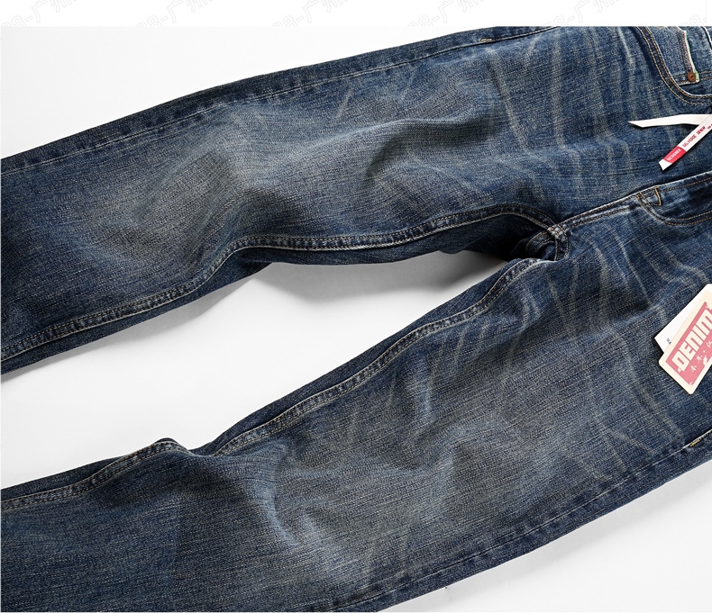 Мужские джинсы с прямым кроем и обработкой стоунвош оптом из Китая