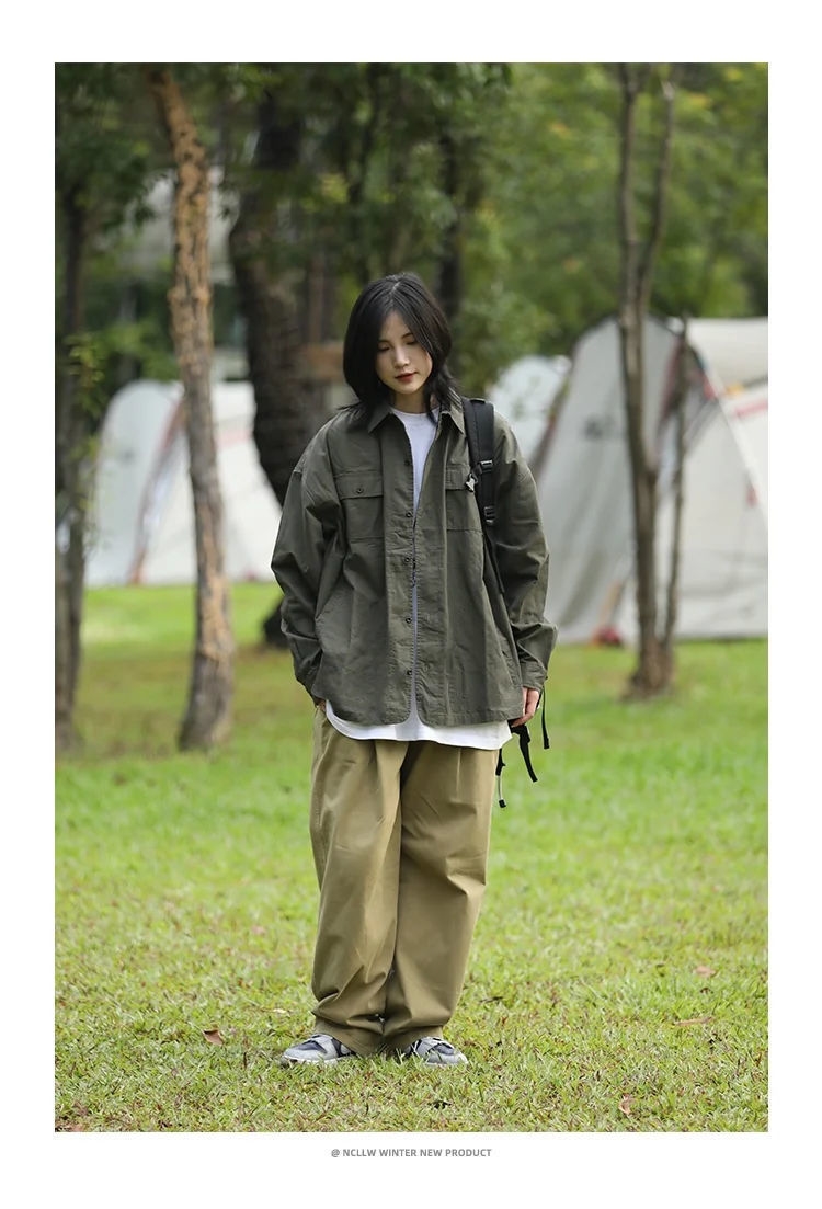 Мужская рубашка-куртка в стиле милитари оптом из Китая