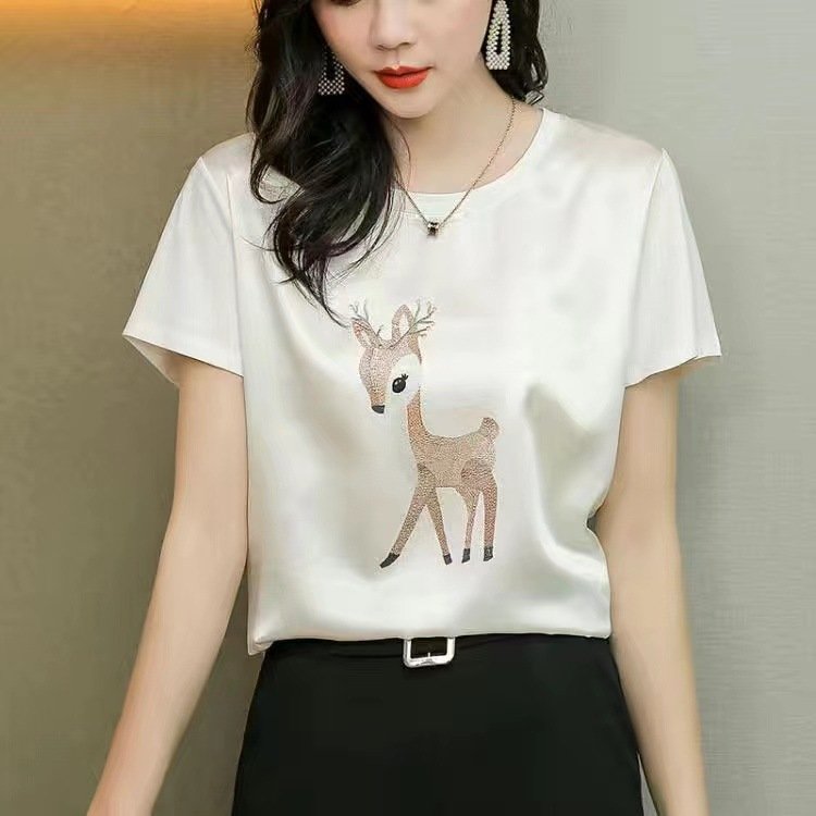 Футболка из искусственного шелка с коротким рукавом оптом