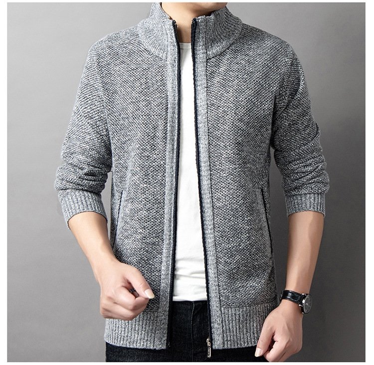 Мужская вязаная высокий воротник свитер весна-осень оптом