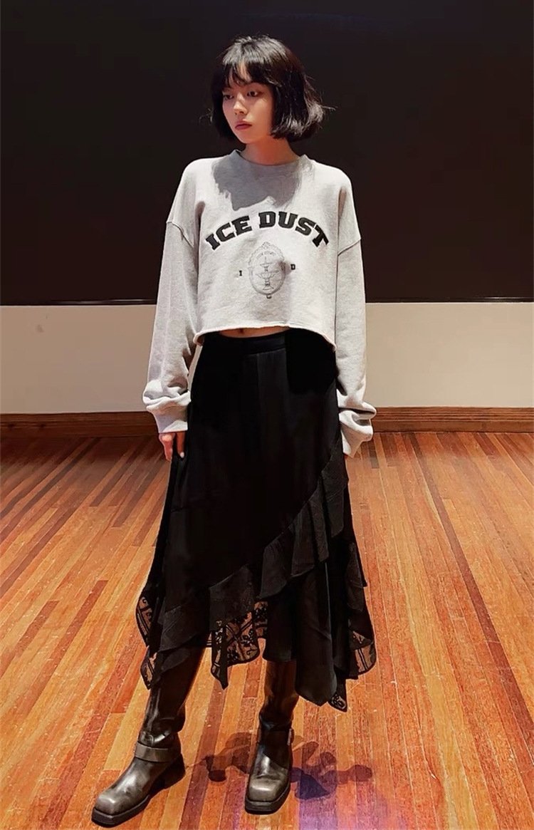 Длинная юбка с леопардовым принтом и асимметричным краем оптом из Китая