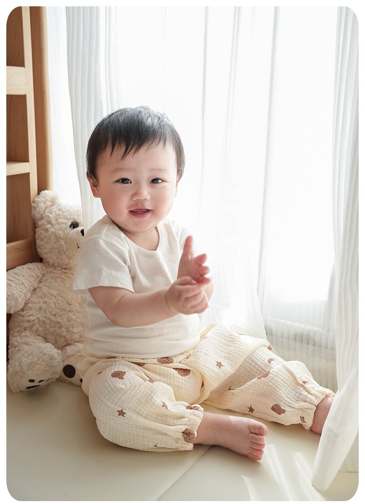 Летние детские штаны из марли оптом