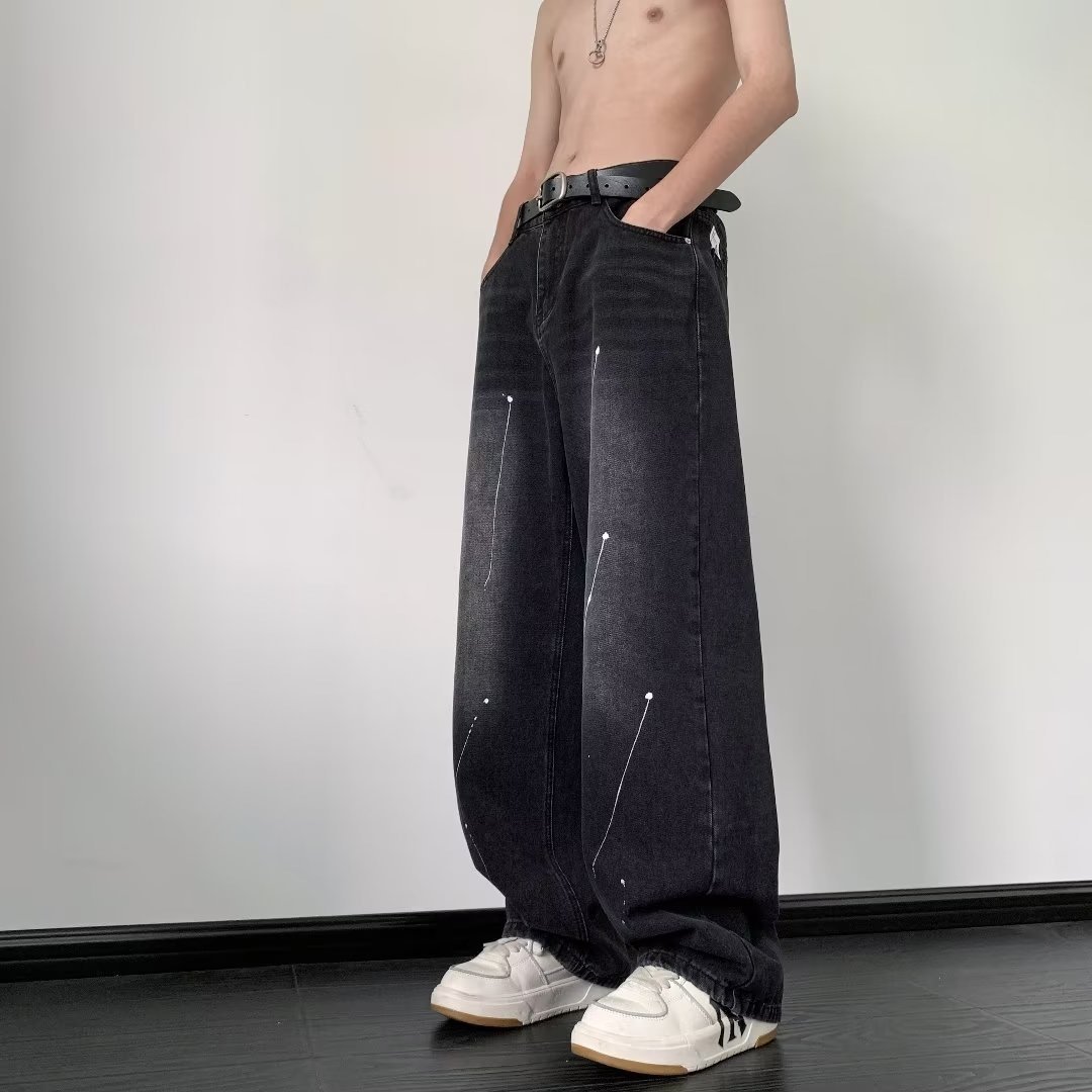 Мужские джинсы с пятнами чернил оптом из Китая