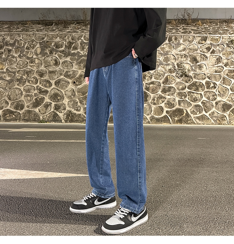 Широкие джинсы мужские в стиле Хонгконг весна оптом из Китая