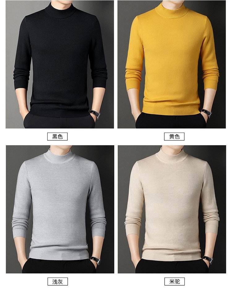 Мужской свитер с высоким воротником и утеплением оптом