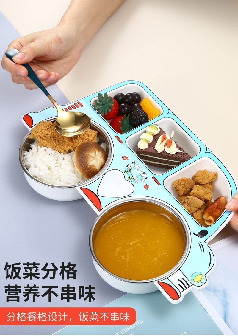 Детская тарелка из нержавеющей стали с разделением на секции оптом