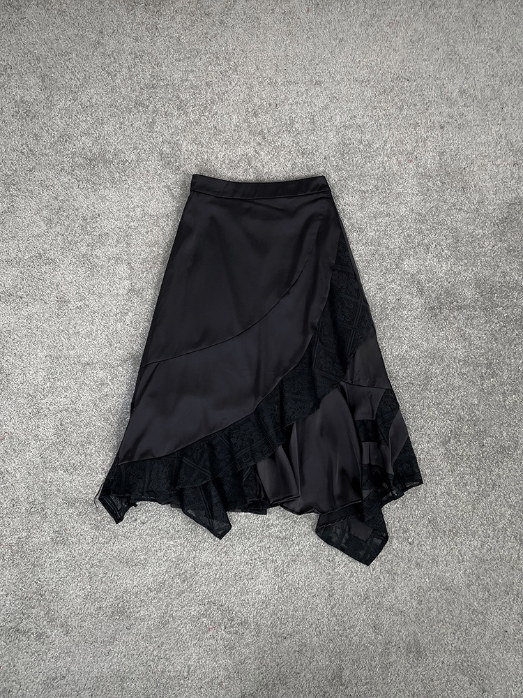 Длинная юбка с леопардовым принтом и асимметричным краем оптом из Китая