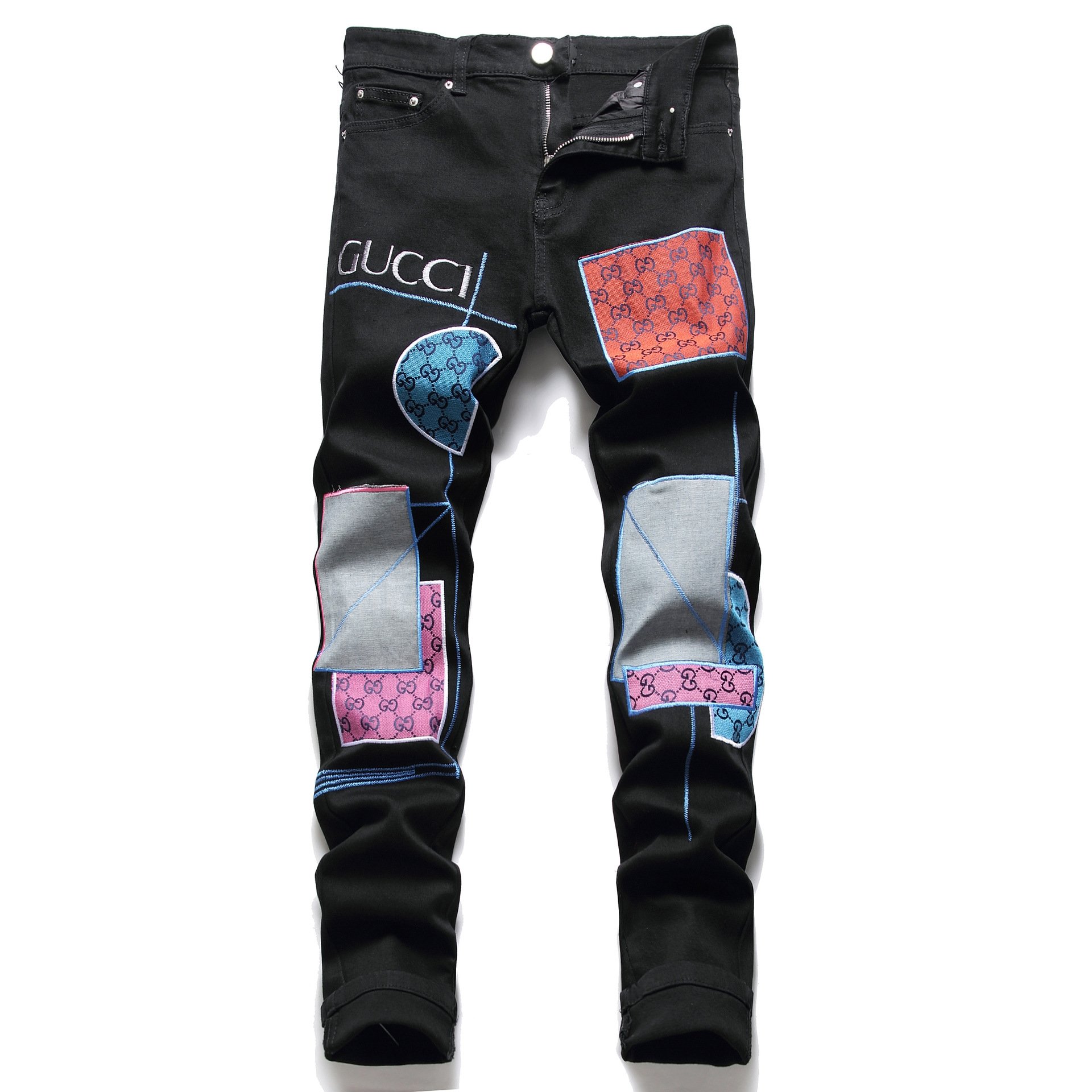 Мужские джинсы с вышивкой и принтом оптом из Китая