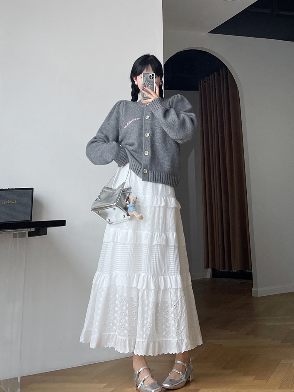 Высокая юбка с кружевом 2024 оптом из Китая