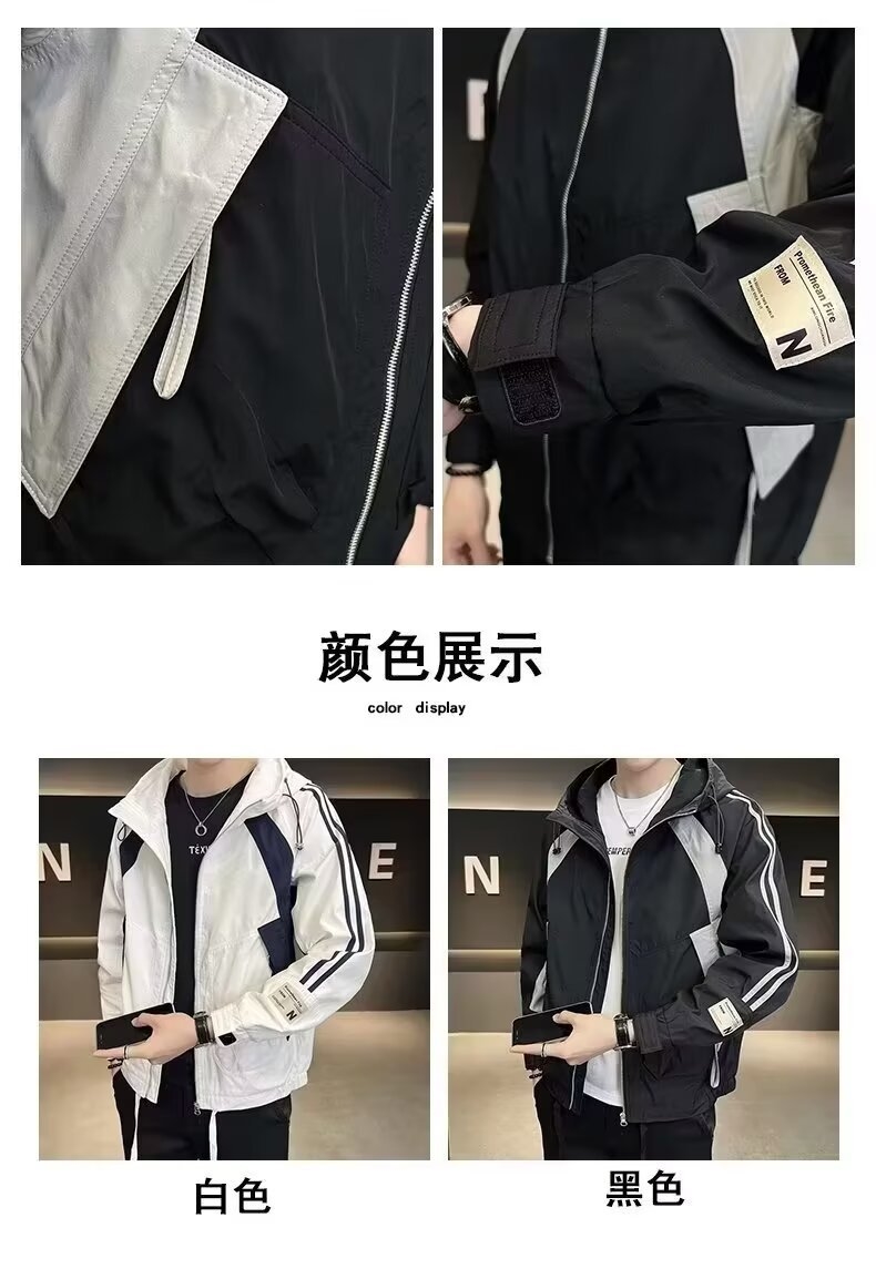 Мужская куртка с полосками и капюшоном оптом из Китая