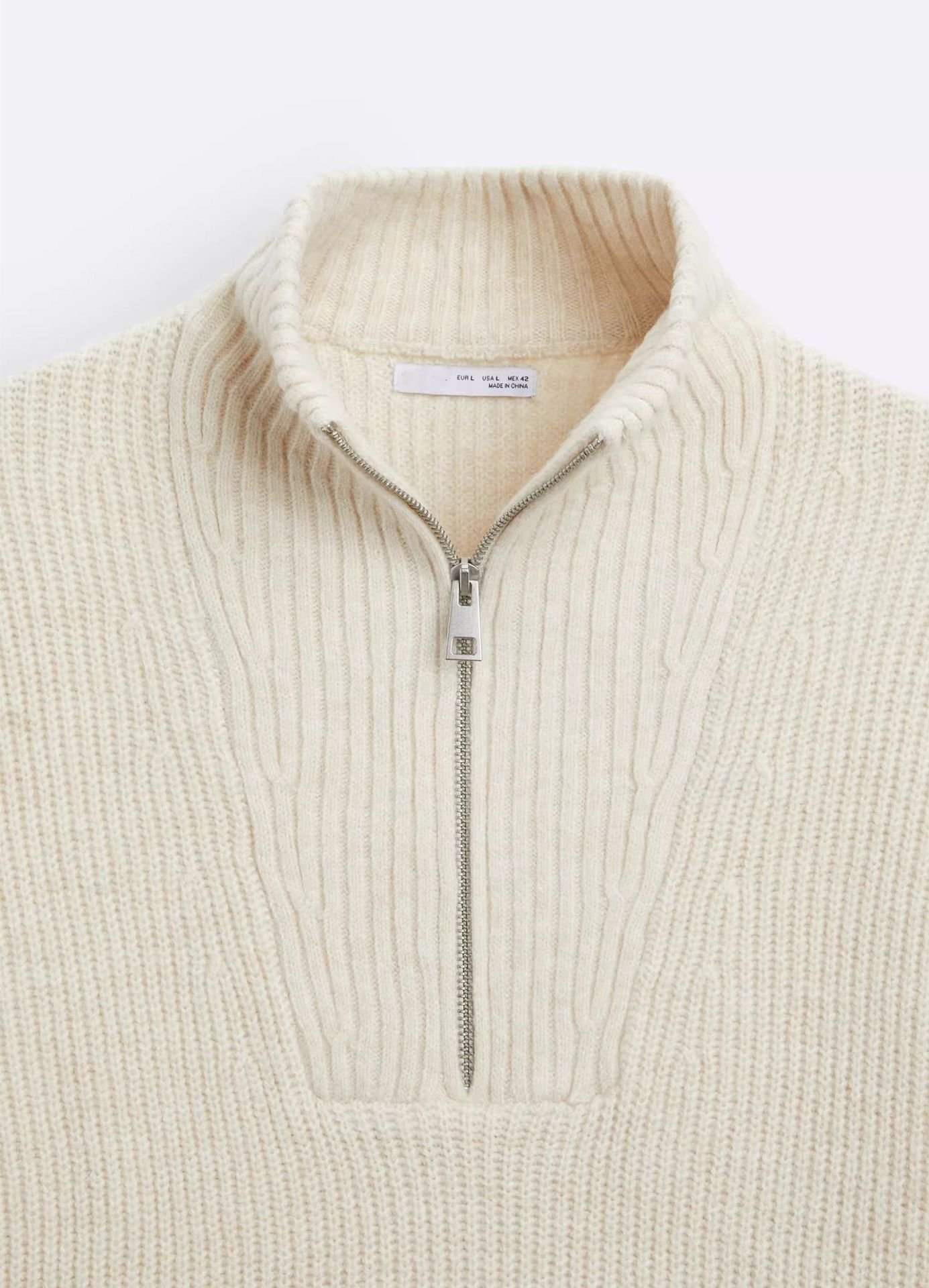 Мужской свитер с высоким воротником и молнией оптом