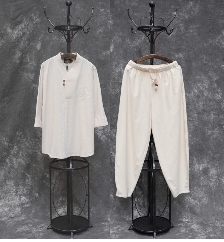 Китайский мужской костюм в стиле Чан с элементами древней китайской одежды оптом из Китая