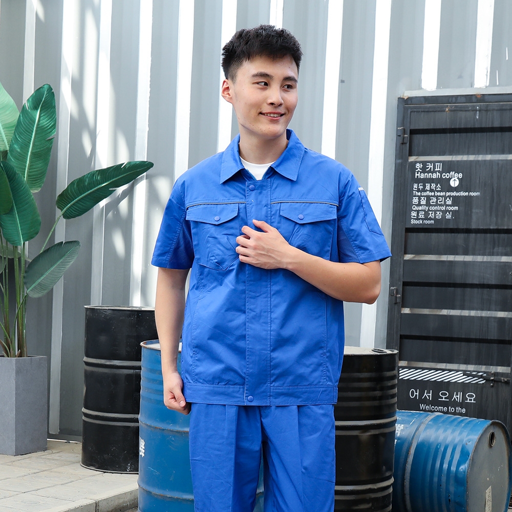 Летний мужской рабочий костюм из чистого хлопка оптом из Китая