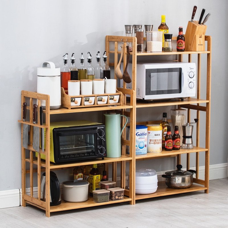 Многоуровневая полка для кухни из бамбука оптом