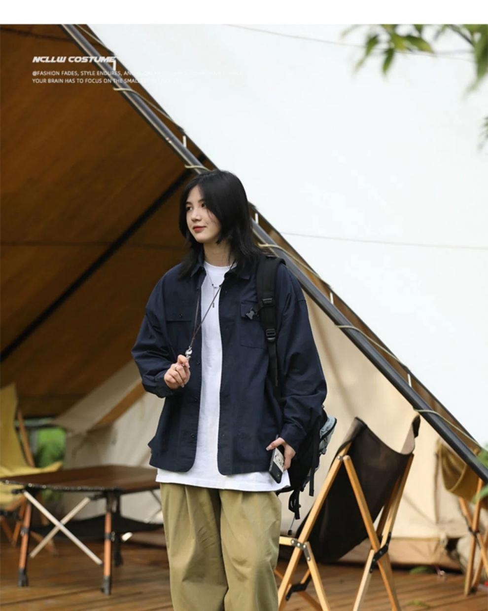 Мужская рубашка-куртка в стиле милитари оптом из Китая