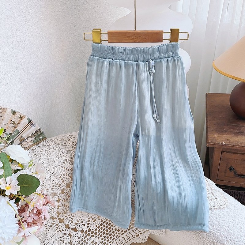 Детские широкие летние брюки для девочек оптом