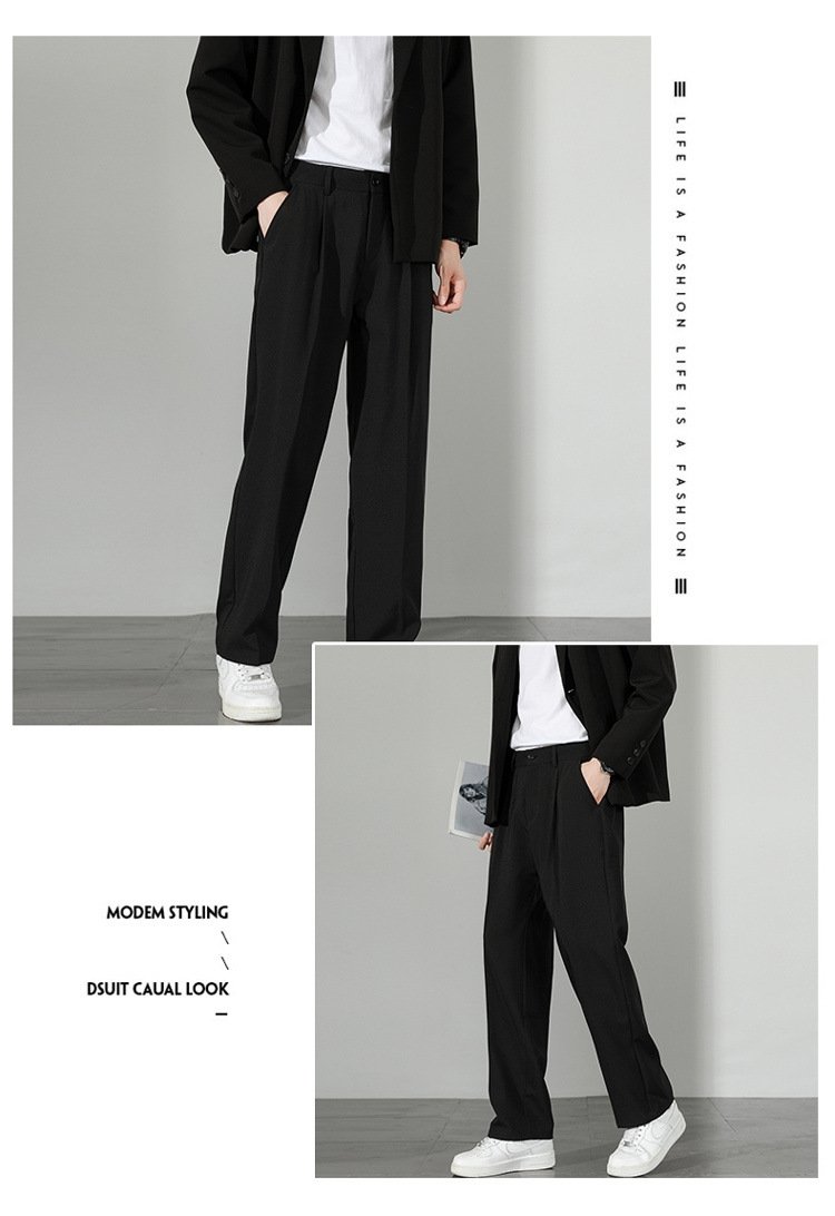 Летние мужские брюки прямого кроя с широкими штанинами оптом из Китая