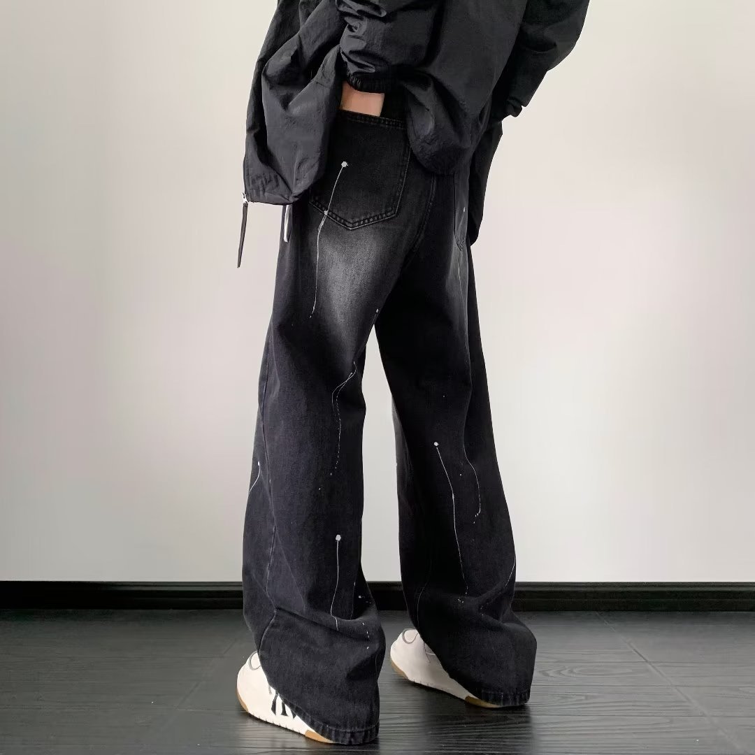 Мужские джинсы с пятнами чернил оптом из Китая