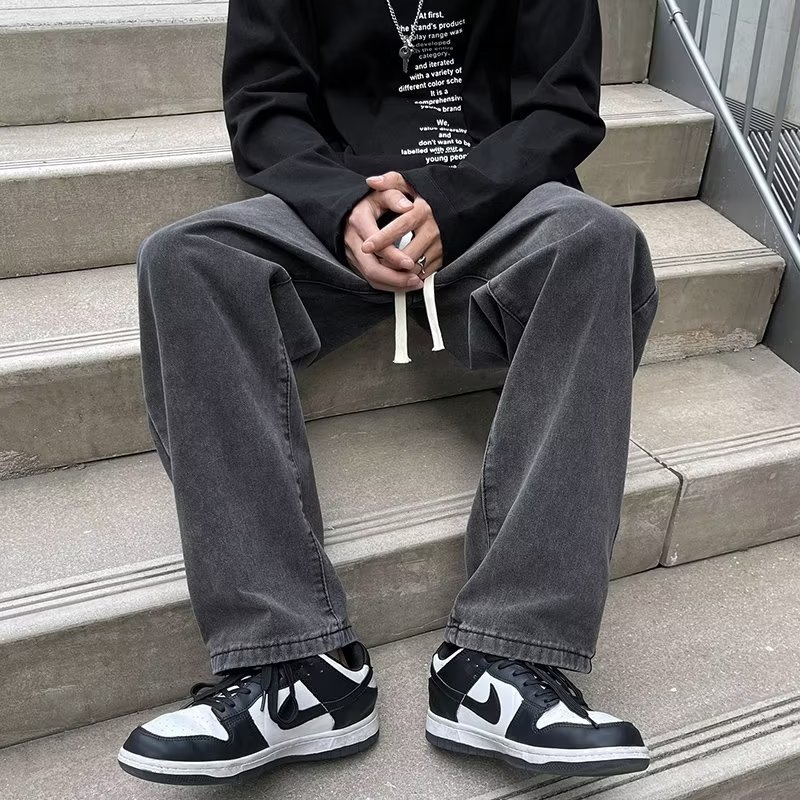 Черно-серые мужские джинсы весна 2023 оптом из Китая