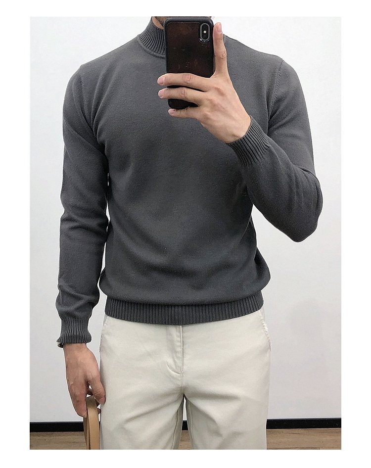 Мужской свитер с полувысоким воротником оптом