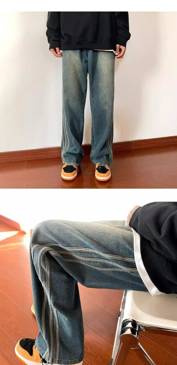 Мужские джинсы в стиле хайстрит с американскими мотивами оптом из Китая