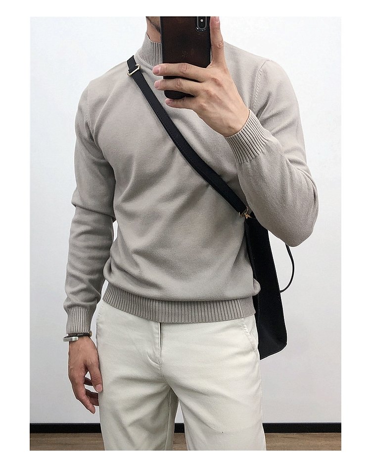 Мужской свитер с полувысоким воротником оптом