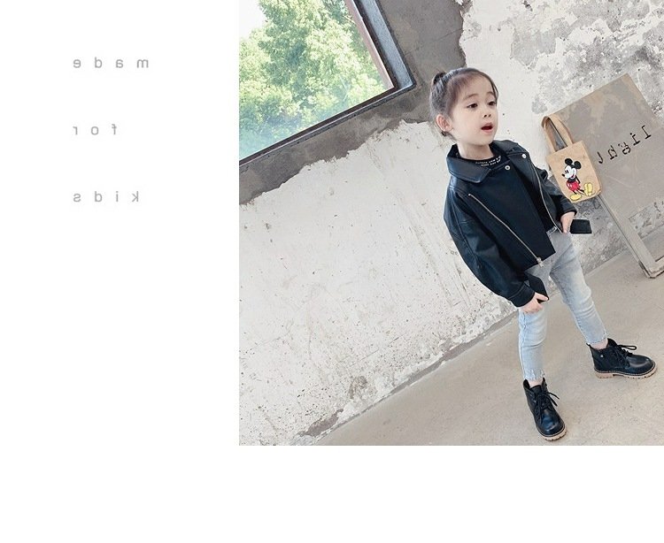 Детская куртка из кожзама в стиле байкеров оптом из Китая